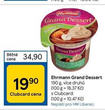 Tesco Ehrmann grand dessert 190 g nabídka