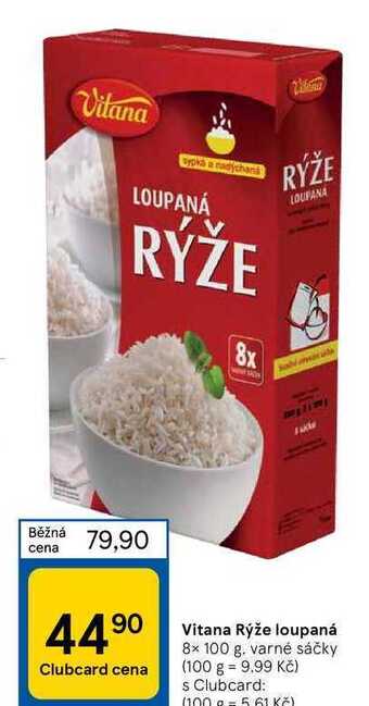 Tesco Vitana rýže loupaná 8 x 100 g nabídka