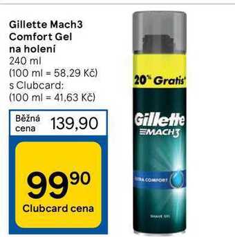 Gillette mach3 comfort gel na holení 240 ml
