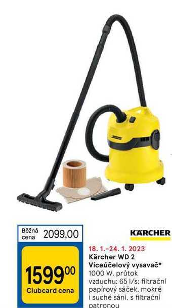 Tesco Kärcher wd 2 víceúčelový vysavač* 1000 w nabídka