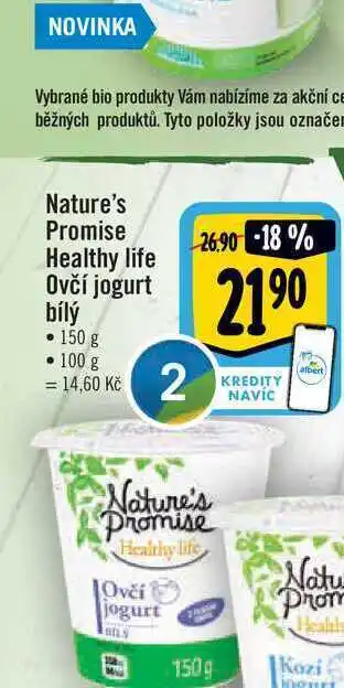 Albert Nature's promise healthy life ovčí jogurt bílý • 150 g nabídka