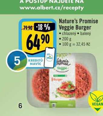 Albert Nature's promise veggie burger 200 g nabídka