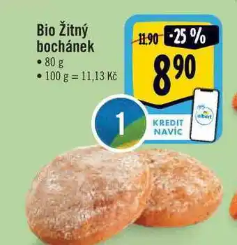 Albert Bio žitný bochánek • 80 g nabídka