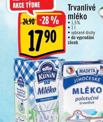 Albert Trvanlivé mléko 1 l nabídka