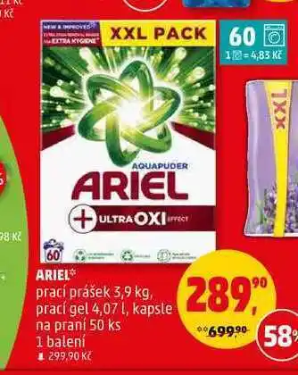 Penny Market Ariel prací prášek, 3,9 kg nabídka