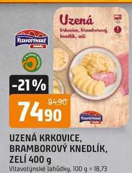 Trefa Uzená krkovice, bramborový knedlík, zelí, 400 g nabídka