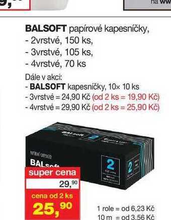 Ráj drogerie Balsoft papírové kapesníčky 2vrstvé, 150 ks nabídka