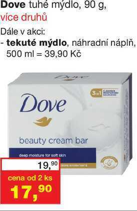 Ráj drogerie Dove tuhé mýdlo, 90 g nabídka
