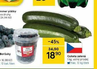 Tesco Cuketa zelená nabídka