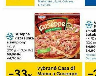 Tesco Guseppe pizza šunka a žampiony nabídka