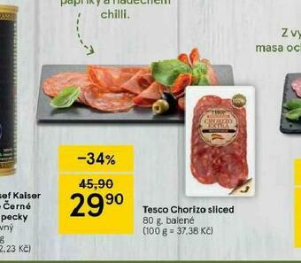 Chorizo sliced