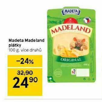 Tesco Madeta madeland plátky nabídka