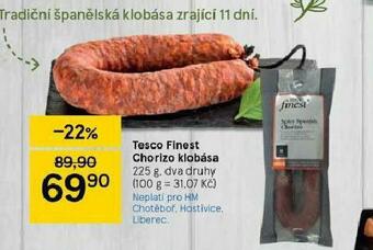 Tesco Chorizo klobása nabídka
