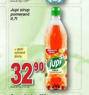 Lidl Jupí sirup pomeranč nabídka
