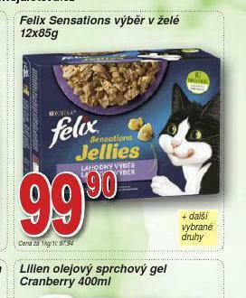 Lidl Felix sensation výběr v želé nabídka