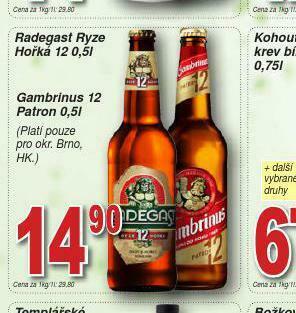 Lidl Pivo gambrinus patron 12 nabídka