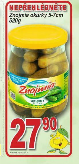 Lidl Znojmia okurky 5-7 cm nabídka
