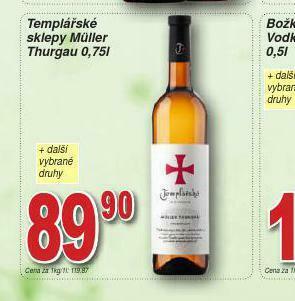 Lidl Templářské sklepy müller thurgau nabídka