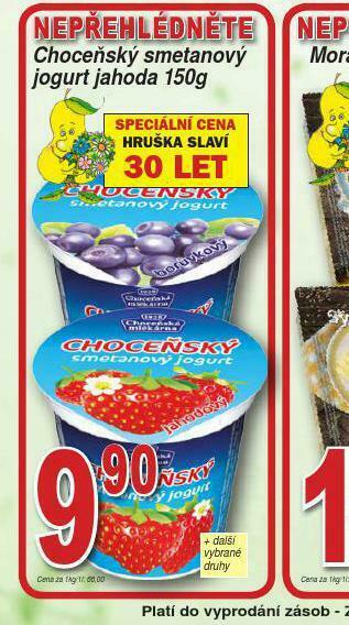 Lidl Choceňský smetanový jogurt jahoda nabídka