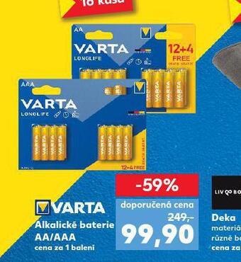 Kaufland Varta alkalické baterie nabídka