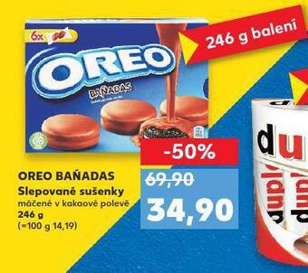 Kaufland Oreo baňadas slepované sušenky nabídka