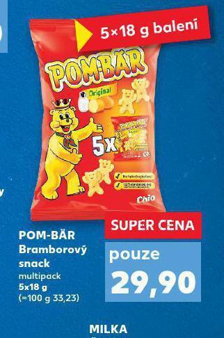 Kaufland Pom bär bramborový snack nabídka