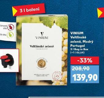 Kaufland Vinium veltínské zelené nabídka