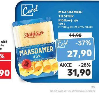 Kaufland Maasdamer / tilsiter plátkový sýr nabídka