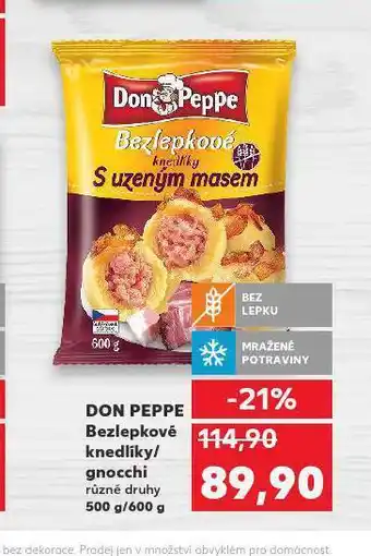 Kaufland Don peppe bezlepkové knedlíky / gnocchi nabídka