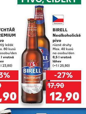 Kaufland Pivo birell nealko nabídka