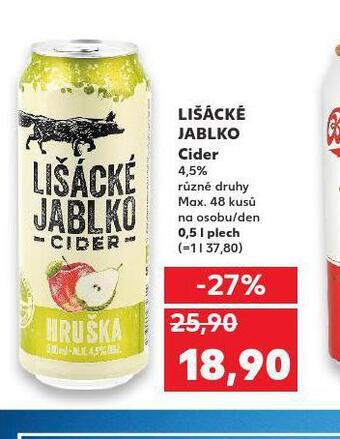 Kaufland Lišácké jablko cider nabídka