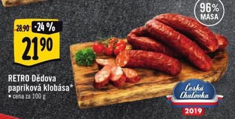 Albert Retro dědova papriková klobása 100g nabídka