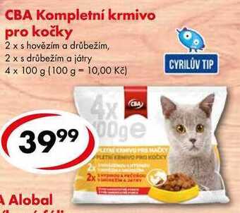 CBA Cba kompletní krmivo pro kočky, 4x 100 g nabídka
