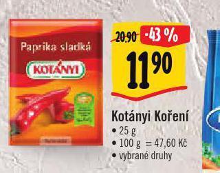Albert Kotányi koření nabídka