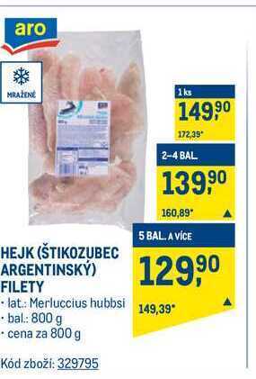 Makro Aro hejk (štikozubec argentinský) filety 800 g nabídka