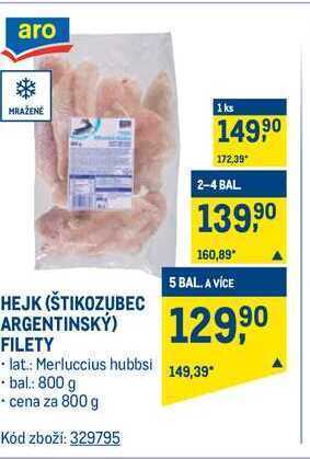 Makro Aro hejk (štikozubec argentinský) filety 800 g nabídka