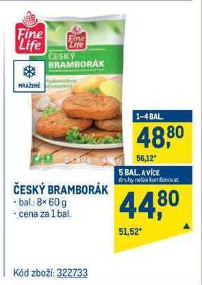Makro Fine life český bramborák 8 x 60 g nabídka