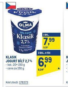 Makro Klasik jogurt nabídka