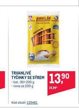 Makro Trvanlivé tyčinky se sýrem nabídka