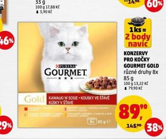 Penny Market Gourmet gold konzerva pro kočky nabídka
