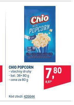 Makro Chio popcorn nabídka
