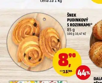 Šnek pudinkový s rozinkami