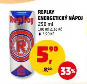 Penny Market Replay energy drink nabídka