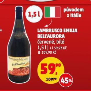 Penny Market Lambrusco emilia bell'aurora nabídka