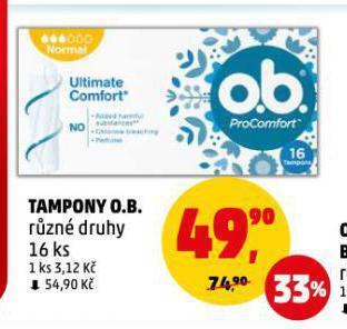 Penny Market O. b. dámské tampony nabídka