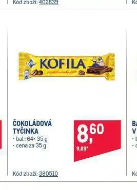 Makro Kofila čokoládová tyčinka nabídka