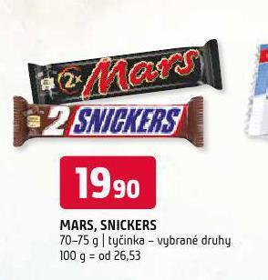 Terno Mars, snickers nabídka