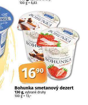 Coop Bohunka smetanový dezert nabídka