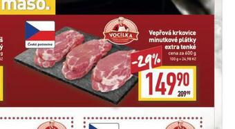 Billa Vepřová krkovice minutkové plátky extra tenké nabídka