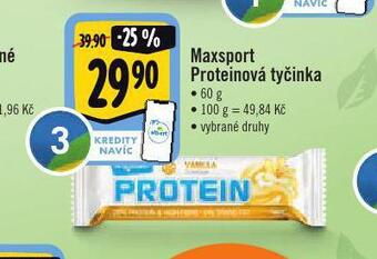 Albert Maxsport proteinová tyčinka nabídka